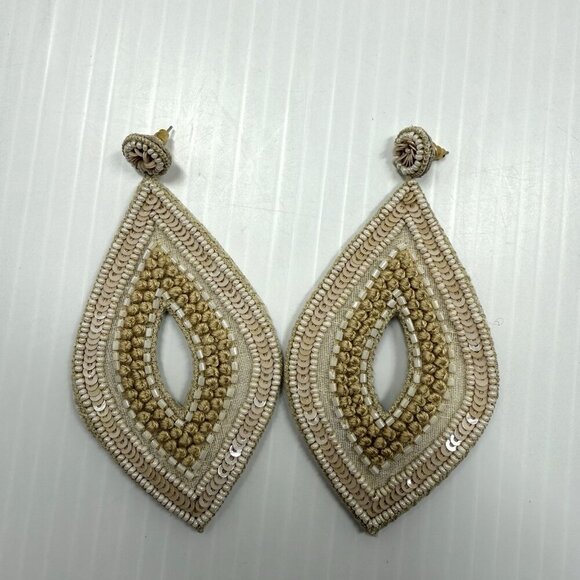 Lori Weitzner Women's Dune Classic Embroidered Beaded Sequins Devi Earrings NWOT - Picture 4 of 8
